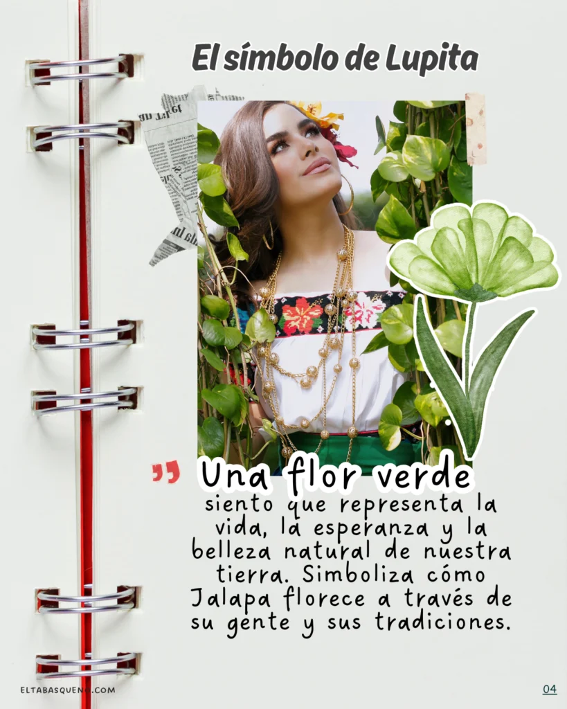 Guadalupe Zagal símbolo flor verde Jalapa