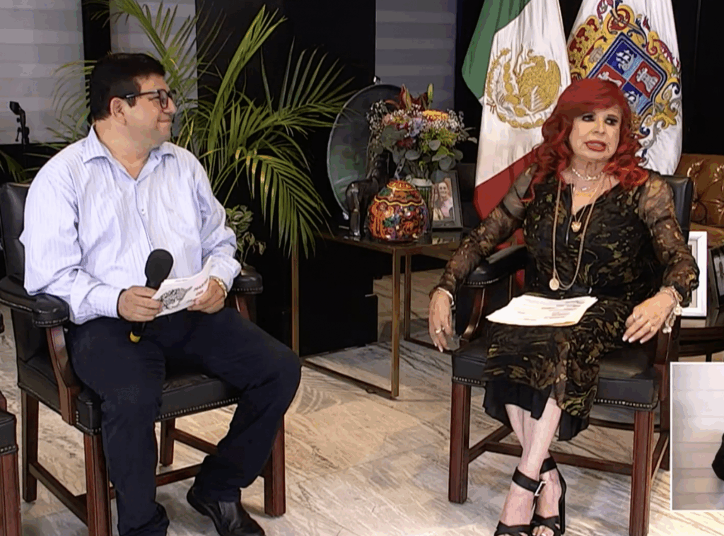 Layda Sansores durante entrevista en Martes del Jaguar sobre crisis financiera estatal
