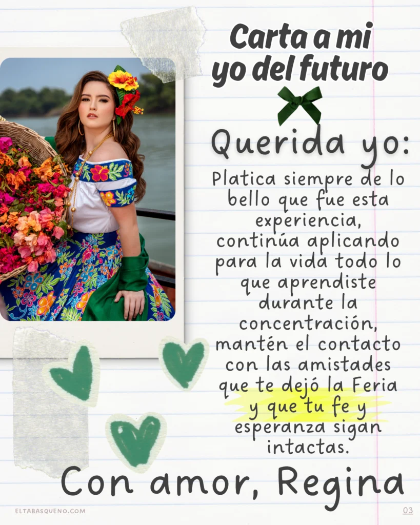 Regina Colín Vivas carta al futuro Feria Tabasco 2026 Macuspana